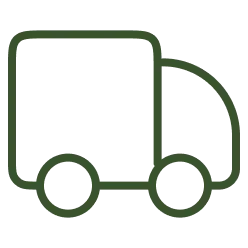 Outline of a delivery truck on a white background